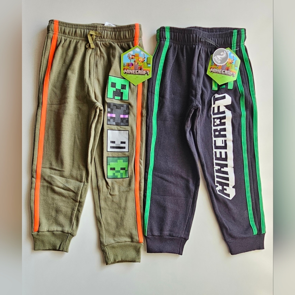NEW! Minecraft Sweats Joggers 2 Pack Boys Sz 5/6 Small